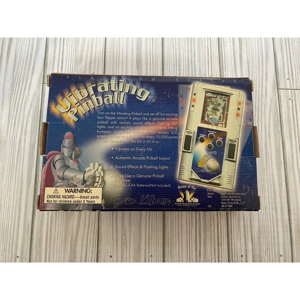 Excalibur Electronics Pinball Handheld Game Tested Box & Manual No Vibrations